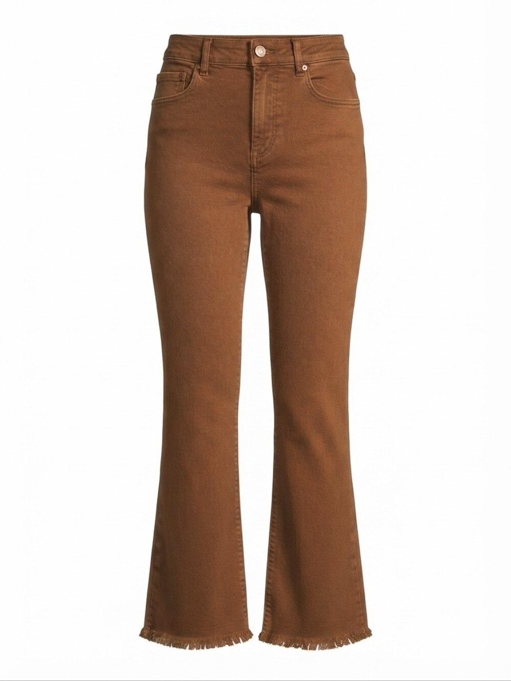 Sz 27 LOFT Women's High Waist Flare Crop Jeans Terracotta Brown